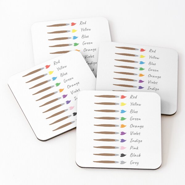 Item preview, Modern Paintbrushes with Color Names Educational Art designed and sold by sweetbelle.