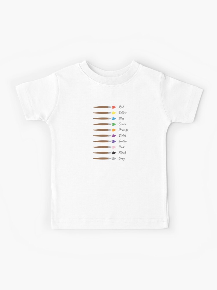 Modern Paintbrushes with Color Names Educational Art Kids T-Shirt for Sale  by sweetbelle