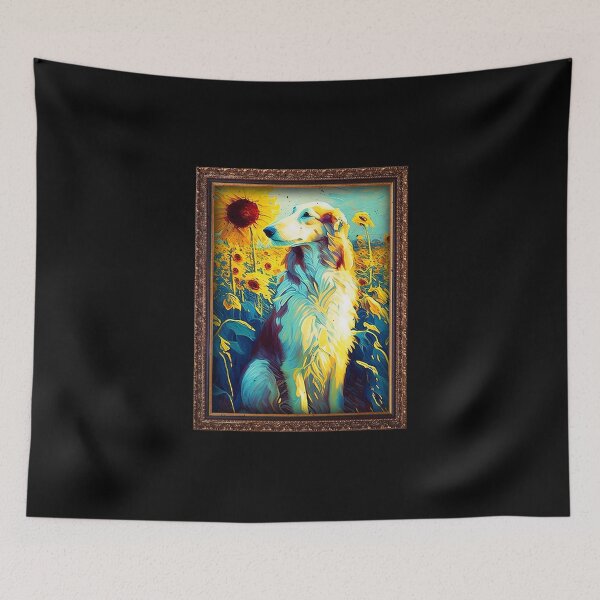 Item preview, Borzoi Sunflower Painting Adorable Dog designed and sold by rafaeltto.