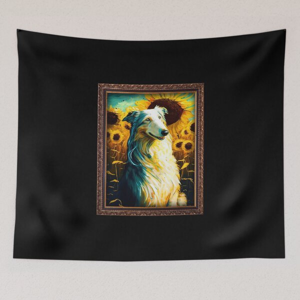 Item preview, Borzoi Sunflower Painting Adorable Dog designed and sold by rafaeltto.