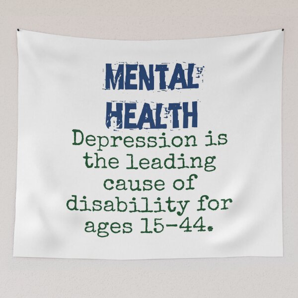 Item preview, Depression Is The Leading Cause - Mental Health Quote designed and sold by CrankyOldDude.