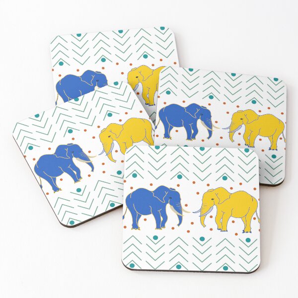 Item preview, Blue & Yellow Elephants designed and sold by Leah Haas.