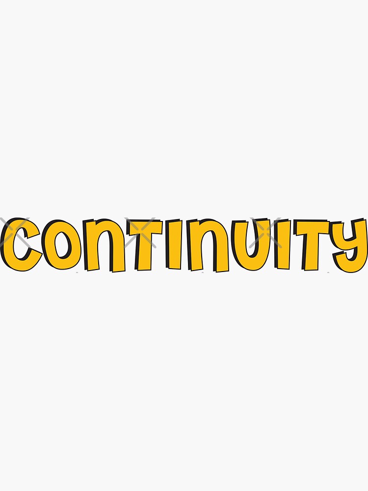 "Film Crew On Set Continuity Gold Text Front" Sticker for Sale by