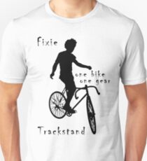 Fixie - one bike one gear - Trackstand (white) Unisex T-Shirt