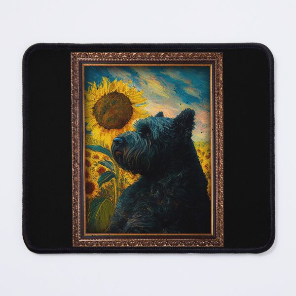 Item preview, Bouvier des Flandres Sunflower Painting Adorable Dog designed and sold by rafaeltto.