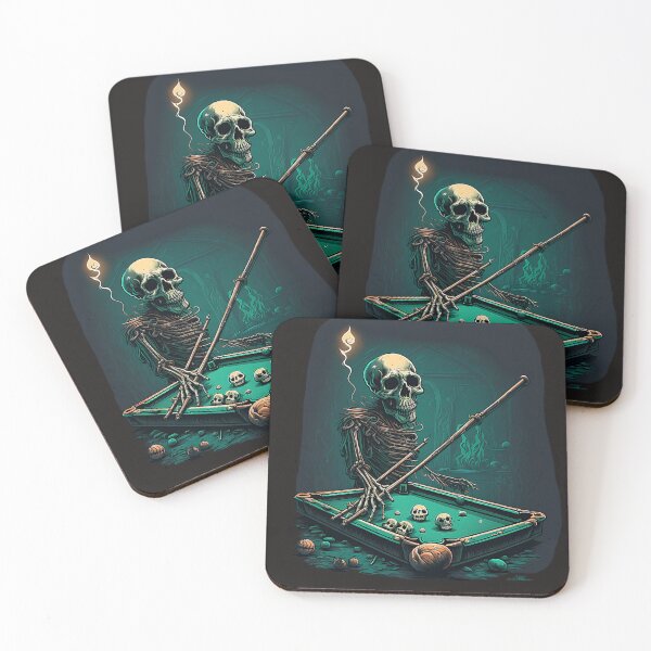 Item preview,  big headed skeleton playing pool designed and sold by bobbobroberts.