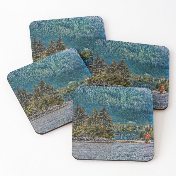 Item preview, Red Warning Marker on Rocky Alaskan Island designed and sold by dbvirago.