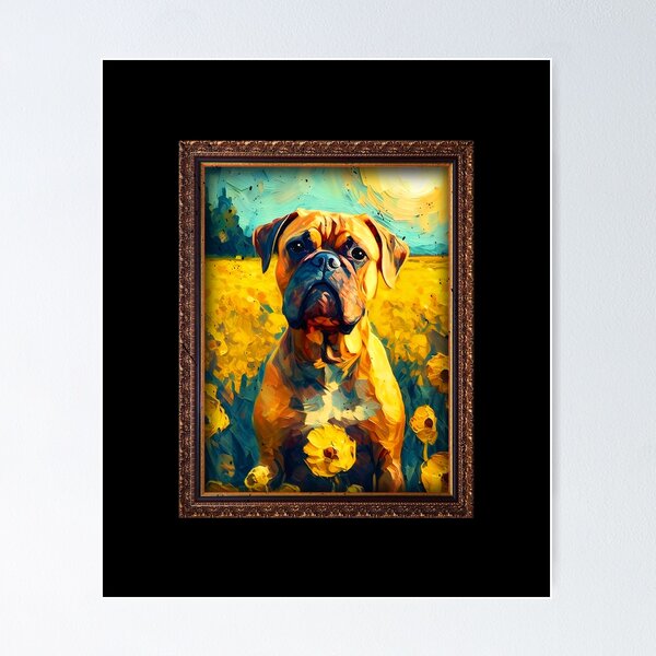 Item preview, Boxer Sunflower Painting Adorable Dog designed and sold by rafaeltto.