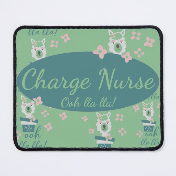Item preview, Charge Nurse Llama ohh lla lla fun in teal green designed and sold by Designs24U.