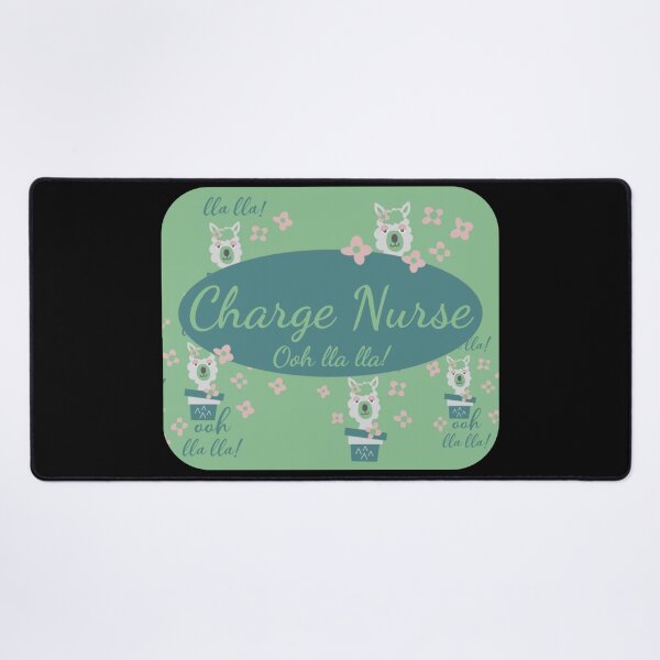 Item preview, Charge Nurse Llama ohh lla lla fun in teal green designed and sold by Designs24U.