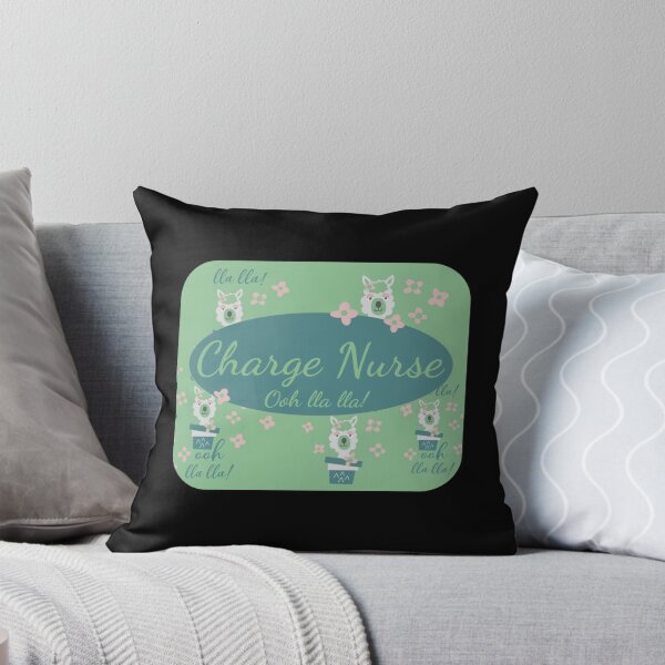 Item preview, Charge Nurse Llama ohh lla lla fun in teal green designed and sold by Designs24U.