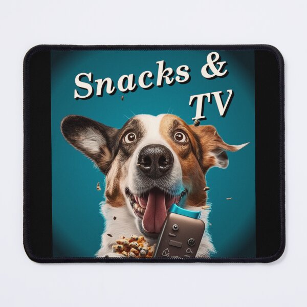 Item preview, Snacks & TV - Funny and Loyal Dog designed and sold by Parody-is-King.