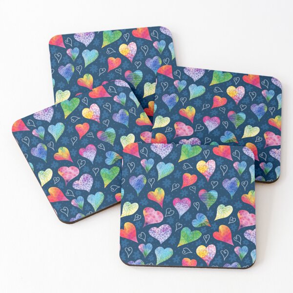 Item preview, Whimsical Rainbow hearts designed and sold by creativinchi.