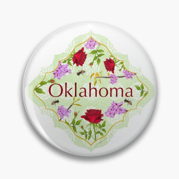 Item preview, Oklahoma  Vinyl Sticker | State Pride | Oklahoma State Flower Oklahoma Rose Redbud Tree | US State Collection State Icon Illustration | road trip travel tracker designed and sold by JourneyHomeMade.