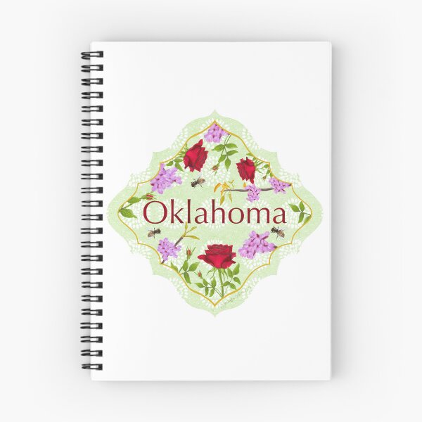 Item preview, Oklahoma  Vinyl Sticker | State Pride | Oklahoma State Flower Oklahoma Rose Redbud Tree | US State Collection State Icon Illustration | road trip travel tracker designed and sold by JourneyHomeMade.