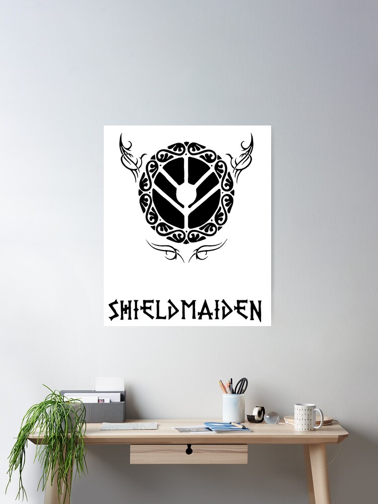 Determined Viking Shield Maiden Digital Graphic · Creative Fabrica