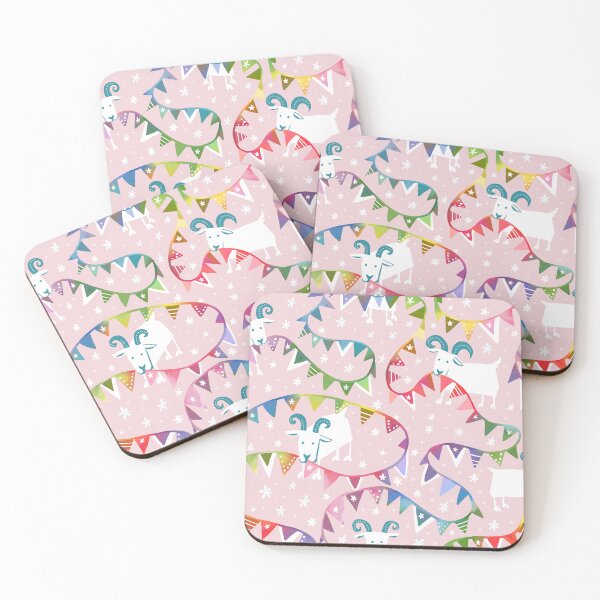 Item preview, Rainbow Munchy Goats en rosa designed and sold by creativinchi.