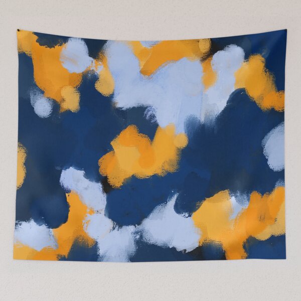 Item preview, Blue and yellow abstract designed and sold by Ilze Lucero.