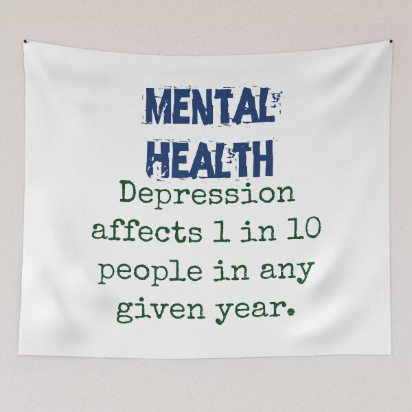 Item preview, Depression Affects 1 In 10 - Mental Health Quote designed and sold by CrankyOldDude.