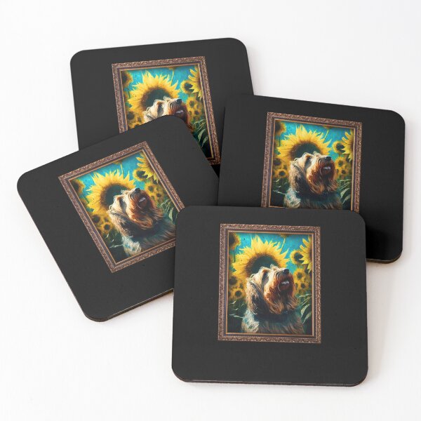 Item preview, Briard Sunflower Painting Adorable Dog designed and sold by rafaeltto.