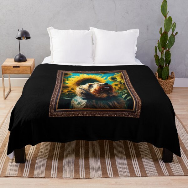 Item preview, Briard Sunflower Painting Adorable Dog designed and sold by rafaeltto.