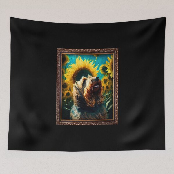Item preview, Briard Sunflower Painting Adorable Dog designed and sold by rafaeltto.