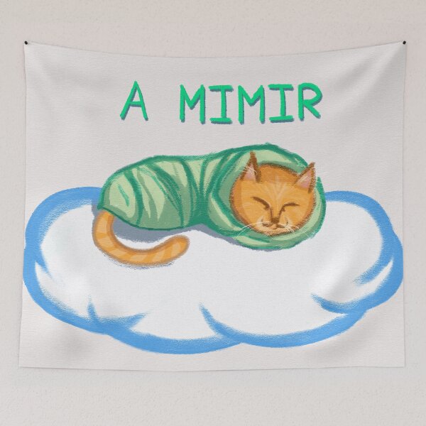 Item preview, A mimir - Cat sleeping on a cloud designed and sold by HowBarbearic.