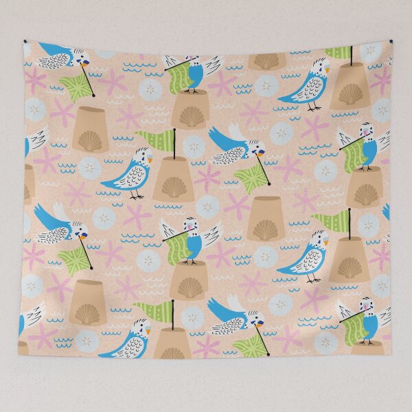 Item preview, beach budgies designed and sold by creativinchi.