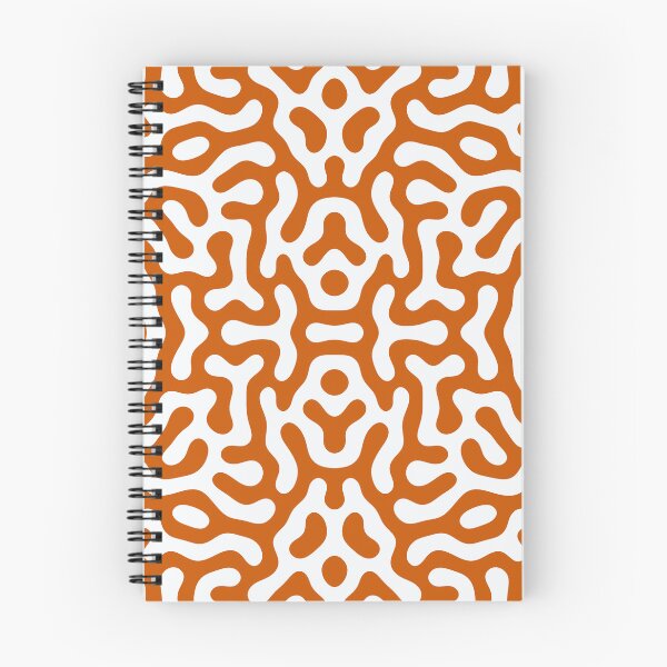 Aperçu de l'œuvre Orange brûlée sur motif de Turing organique blanc créée et vendue par orenthomas.