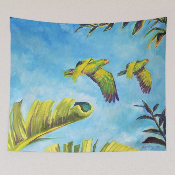 Item preview, Parrots Flying Over My Backyard designed and sold by wildrooster4fun.