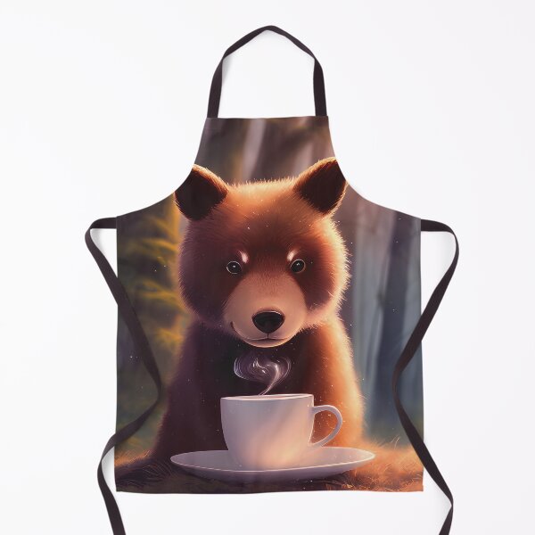 Item preview, Bear with a mug cup of morning coffee designed and sold by akwl-design.