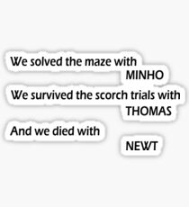 Maze Runner - Minho, Thomas, Newt Sticker