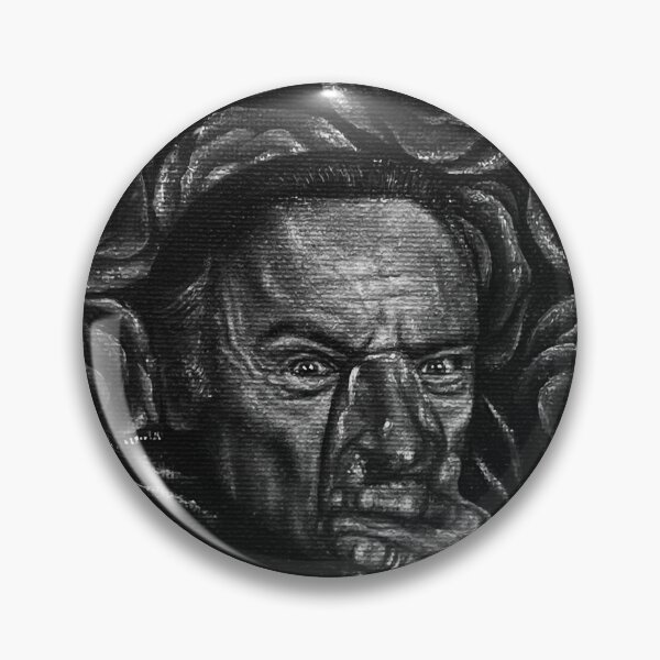 Item preview, “Frank Booth” - Blue Velvet Oil Painting black and white variant designed and sold by CollinMcLeanArt.
