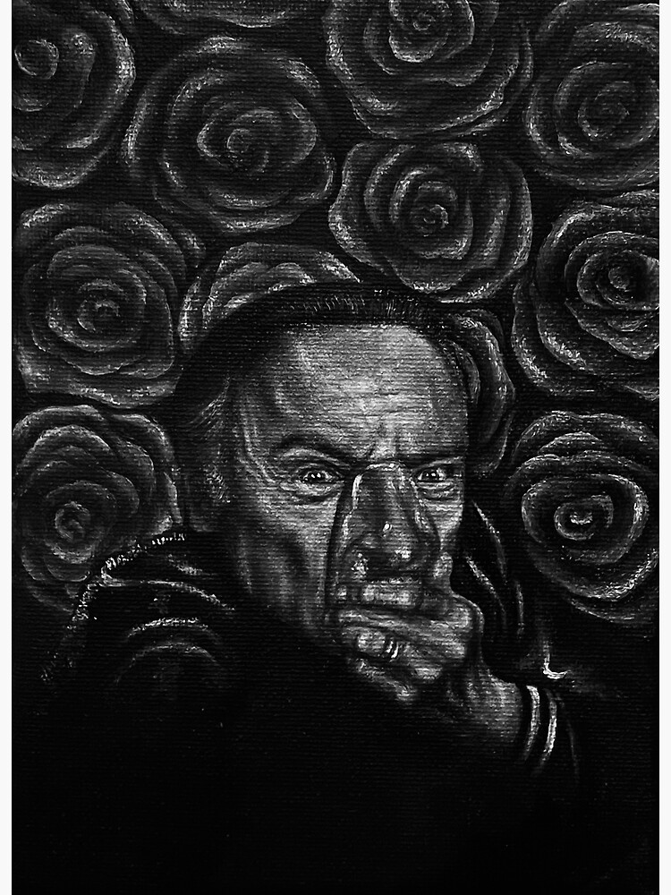 “Frank Booth” Blue Velvet Oil Painting black and white variant
