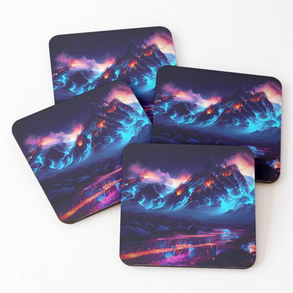 Item preview, Fantasy Landscape Art, Glowing Mountains designed and sold by Fantasy Masterpiece.