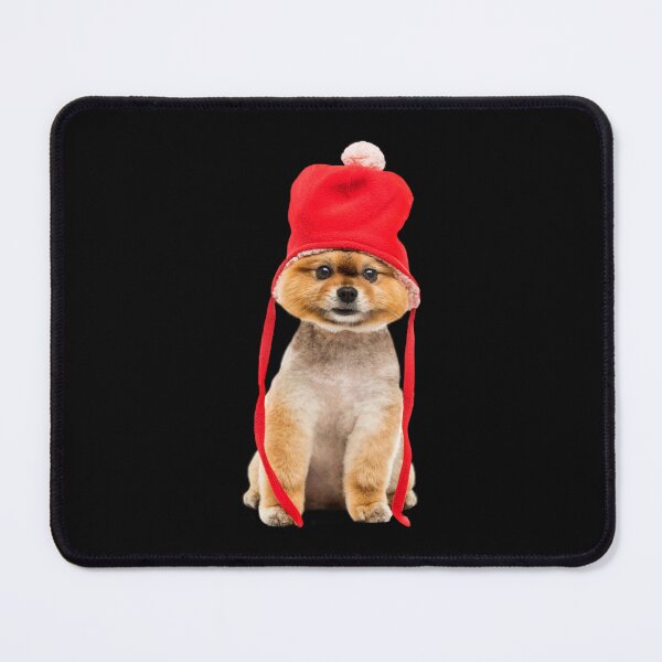Item preview, Cute Dog With A Red winter hat. designed and sold by Vintage Vibe Studio.