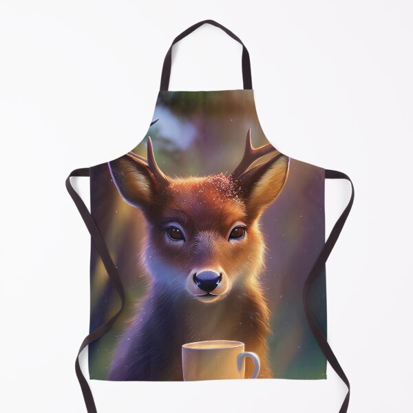 Item preview, Deer with a mug cup of morning coffee designed and sold by akwl-design.