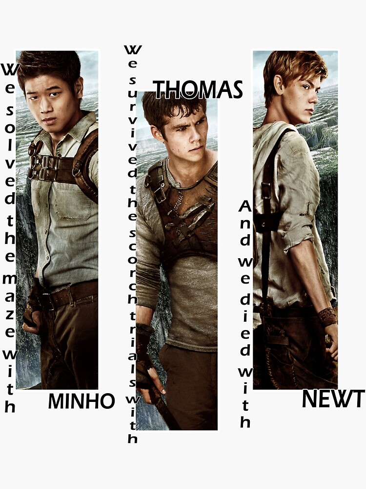 Maze Runner - Minho, Thomas, Newt Sticker for Sale by AngeliaLucis