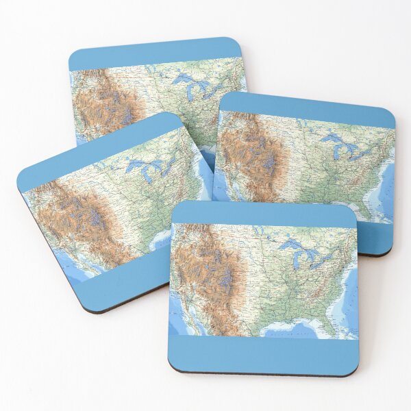 Item preview, United States of America Geographical Map designed and sold by Earth Nature Creations.