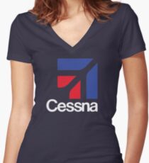 Cessna aircraft USA Women's Fitted V-Neck T-Shirt