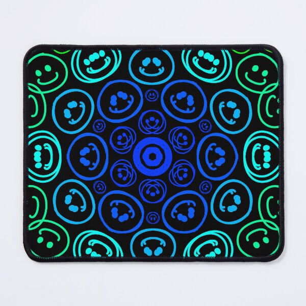 Item preview, Cursed Kaleidoscope - Vibrant Blue Smiley designed and sold by FinapplePudding.