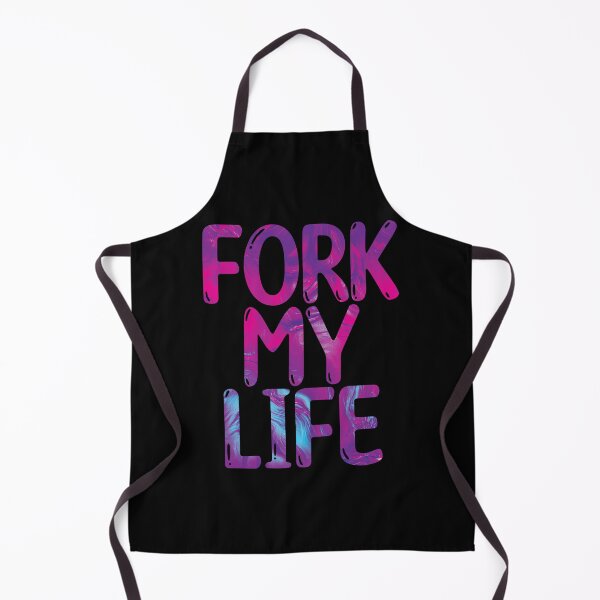 Aperçu de l'œuvre Fork My Life Neon Punny Statement Graphic créée et vendue par arthouseflunky.