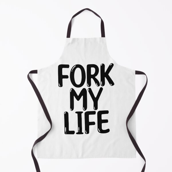Aperçu de l'œuvre Fork My Life Black Punny Statement Graphic créée et vendue par arthouseflunky.