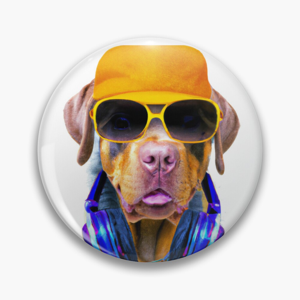 cool pug with gold chain and sunglasses | Sticker