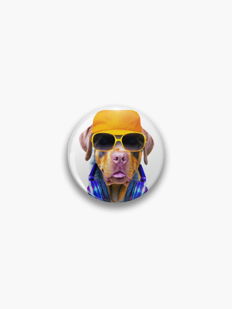 cool pug with gold chain and sunglasses | Sticker