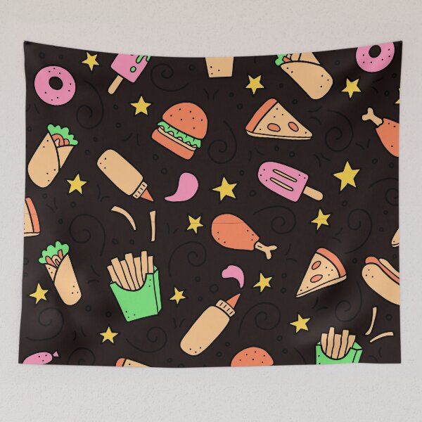 Item preview, Junk Food Seamless Pattern designed and sold by TheCatmeow2000.