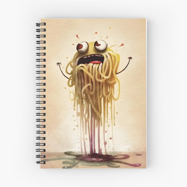 Item preview, Cute Scared  Flying Spaghetti Monster Watercolor Fun  designed and sold by CGSGraphics.