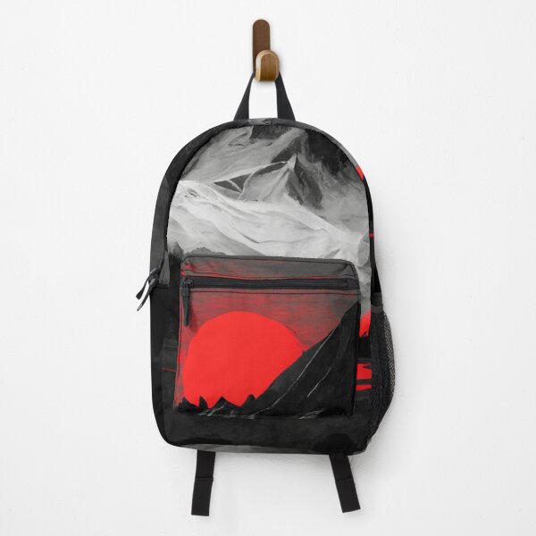 Item preview, Dark mountain range in black and white with red accents designed and sold by Vela Barrera.