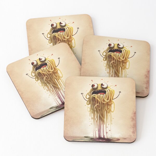 Item preview, Cute Scared  Flying Spaghetti Monster Watercolor Fun  designed and sold by CGSGraphics.