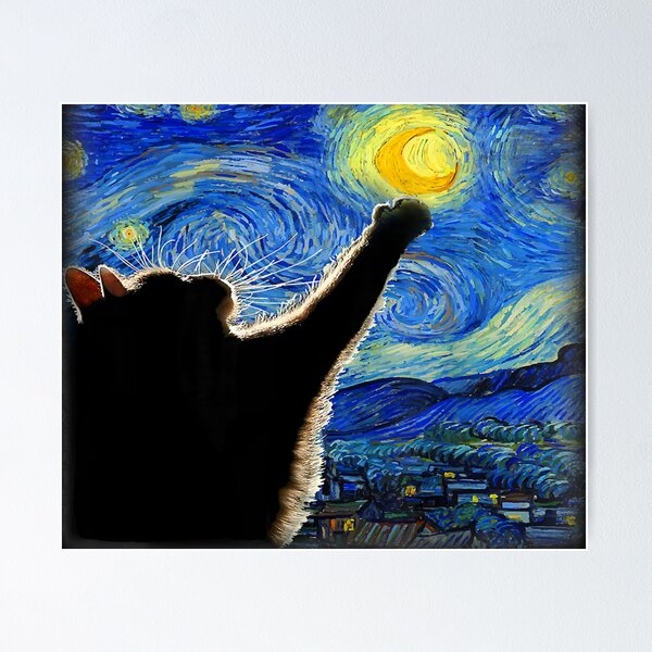 Item preview, Starry Night Cat, Van Gogh Cat, Cat Lover, Cat Mom, Cat Dad designed and sold by zoefbahasao.
